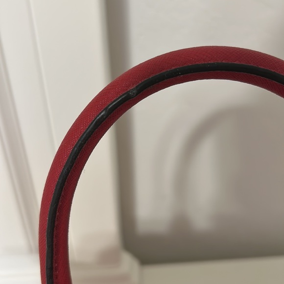 Michael Kors Red Studded Leather Selma Crossbody Satchel Purse - Picture 6 of 16